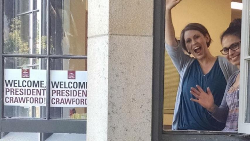 The day before: Campus members prepare to welcome President Crawford to Puget Sound