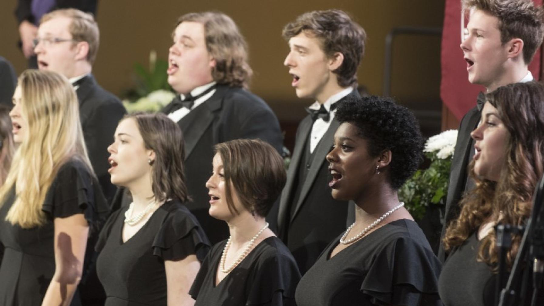 Adelphians sing during the Installation Ceremony. Photo by Ross Mulhausen.