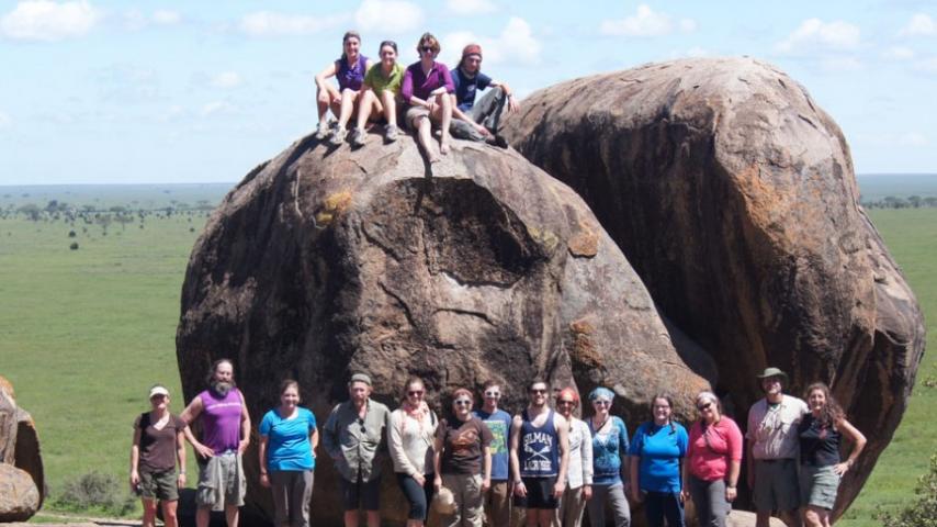 group photo on top of rocks