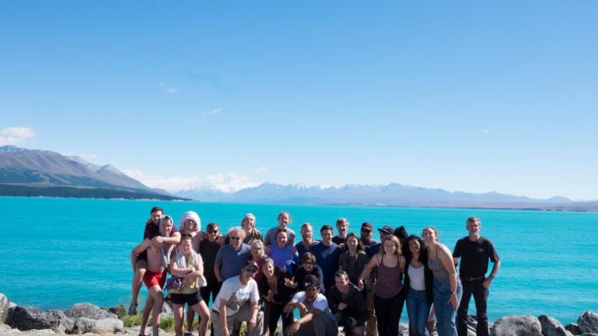 Group photo at Lake Pukaki