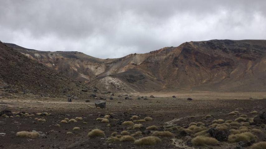 In a crater during the Tongariro Crossing