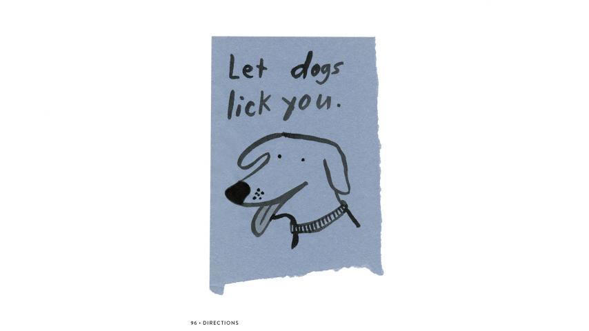 Illustration that reads: "Let dogs lick you."