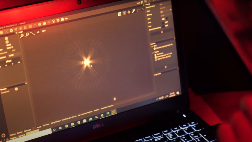 A computer screen displays an image of a star.