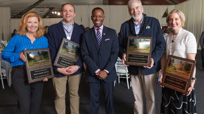 President Crawford and Alumni Award Recipients