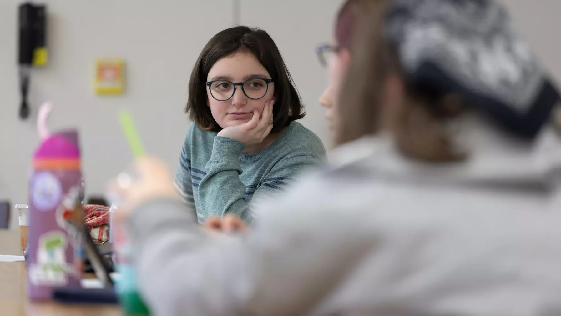 Student participates in a debate in Connections 490: Bring Out Your Dead