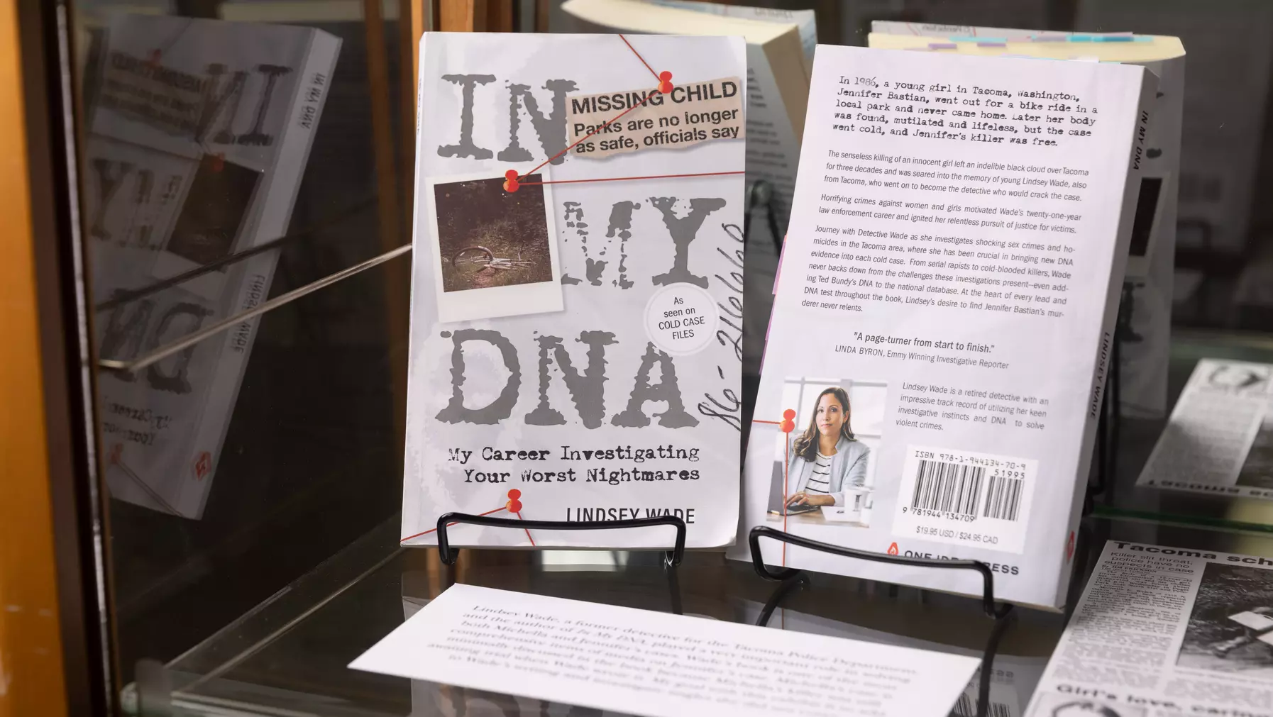 The book "In My DNA: My Career Investigating Your Worst Nightmares" by Lindsey Wade for Anna Brown ’26's summer research project.