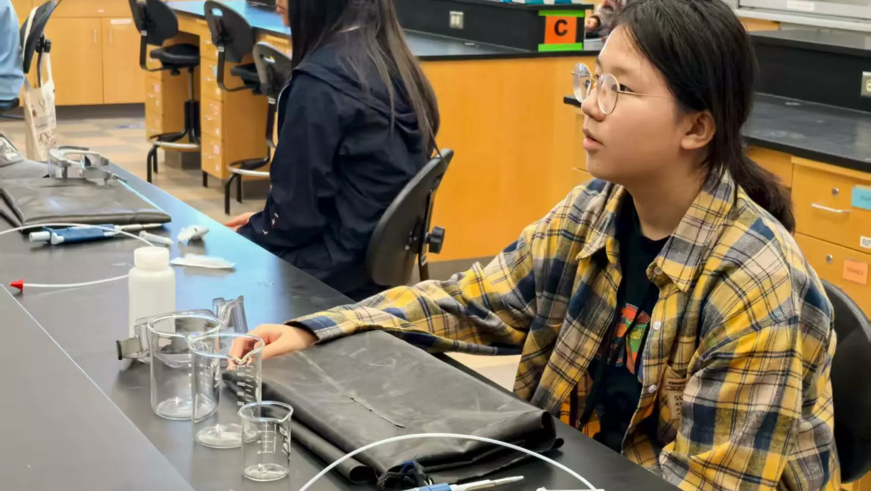Student in lab