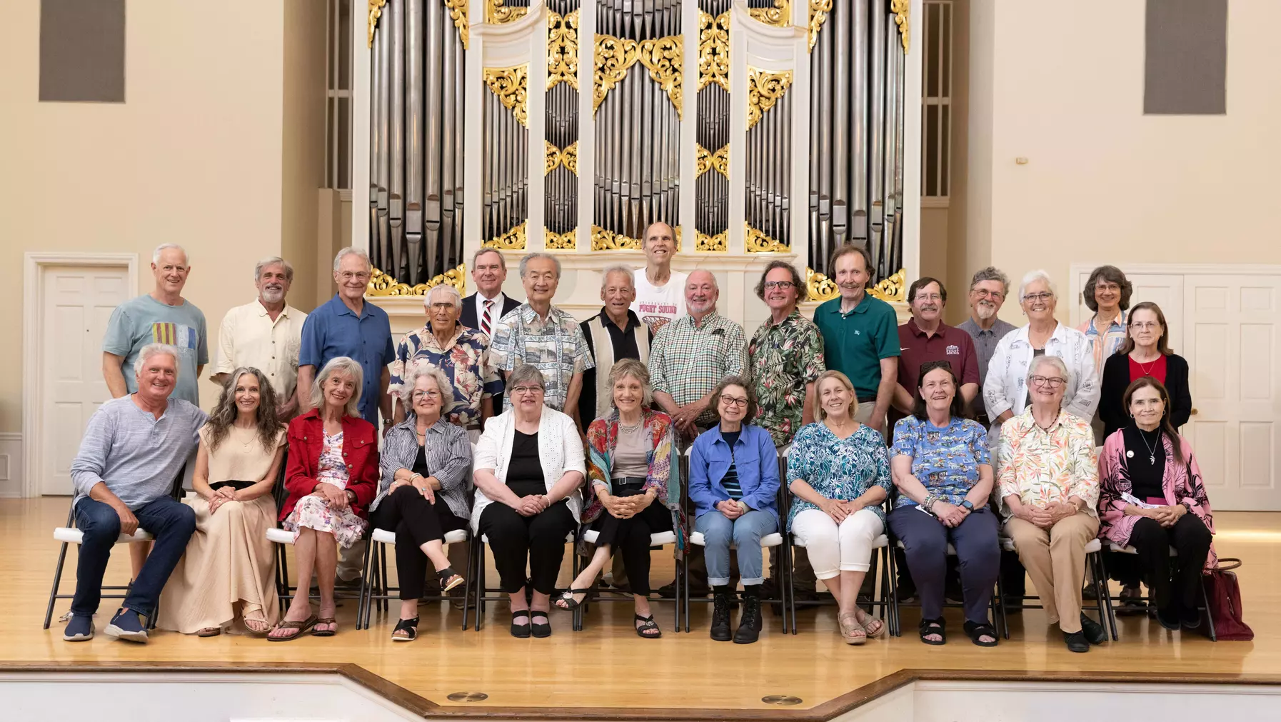 Class of 1965 gathered for a photo to celebrate their 50th Reunion in Kilworth Chapel