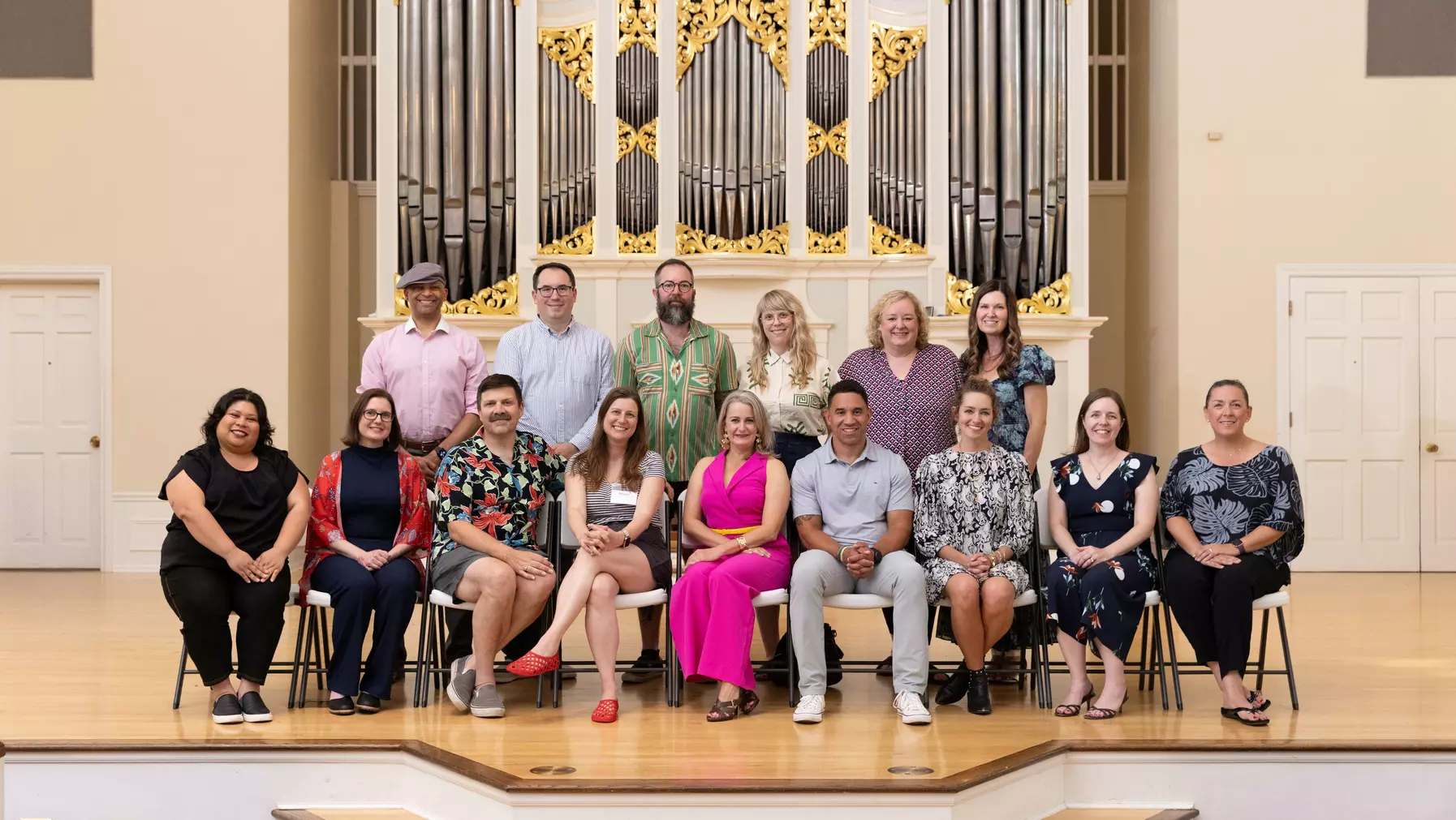 Class of 2000 gathered for a photo to celebrate their 25th Reunion in Kilworth Chapel