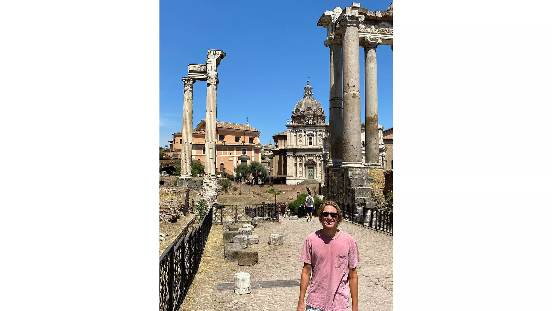 Hendrik Grzybowski ’24 at the Forum in Rome in 2024