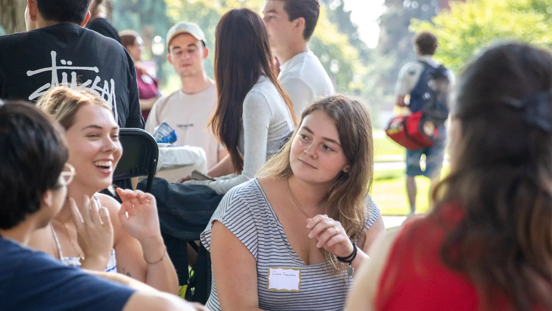 Group of international students at a social event