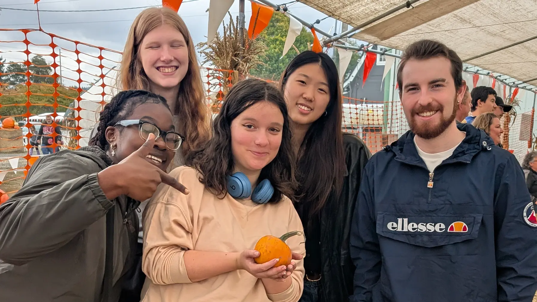Group of international students at a social event