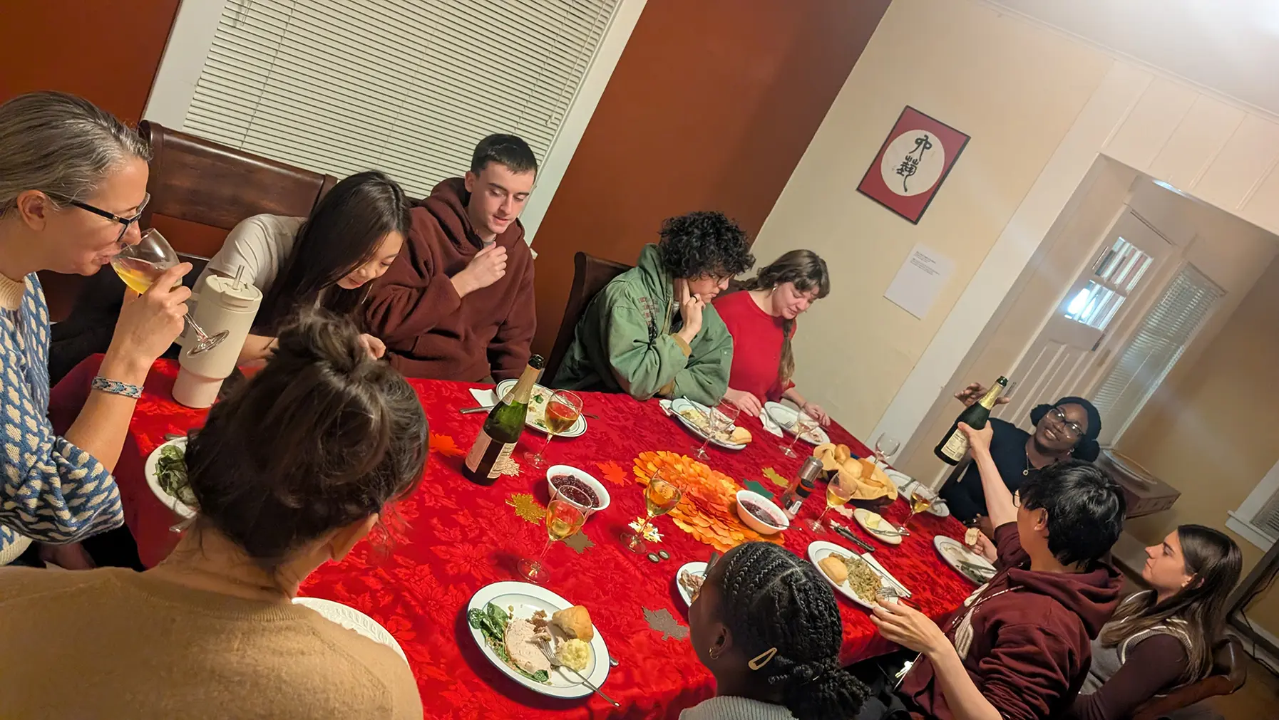Group of international students at a social event