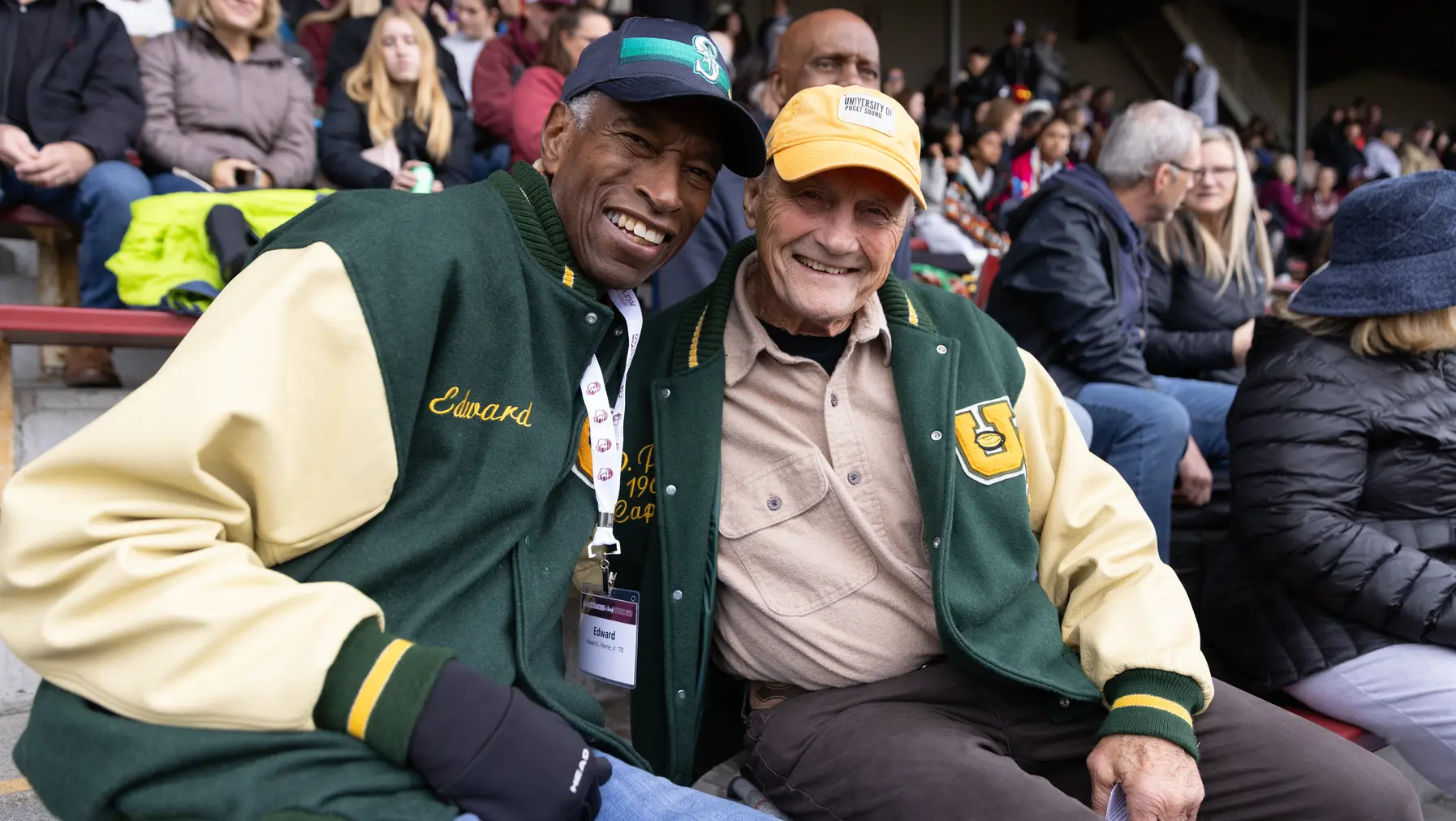 Green and Gold Logger alumni at the Homecoming Football game 
