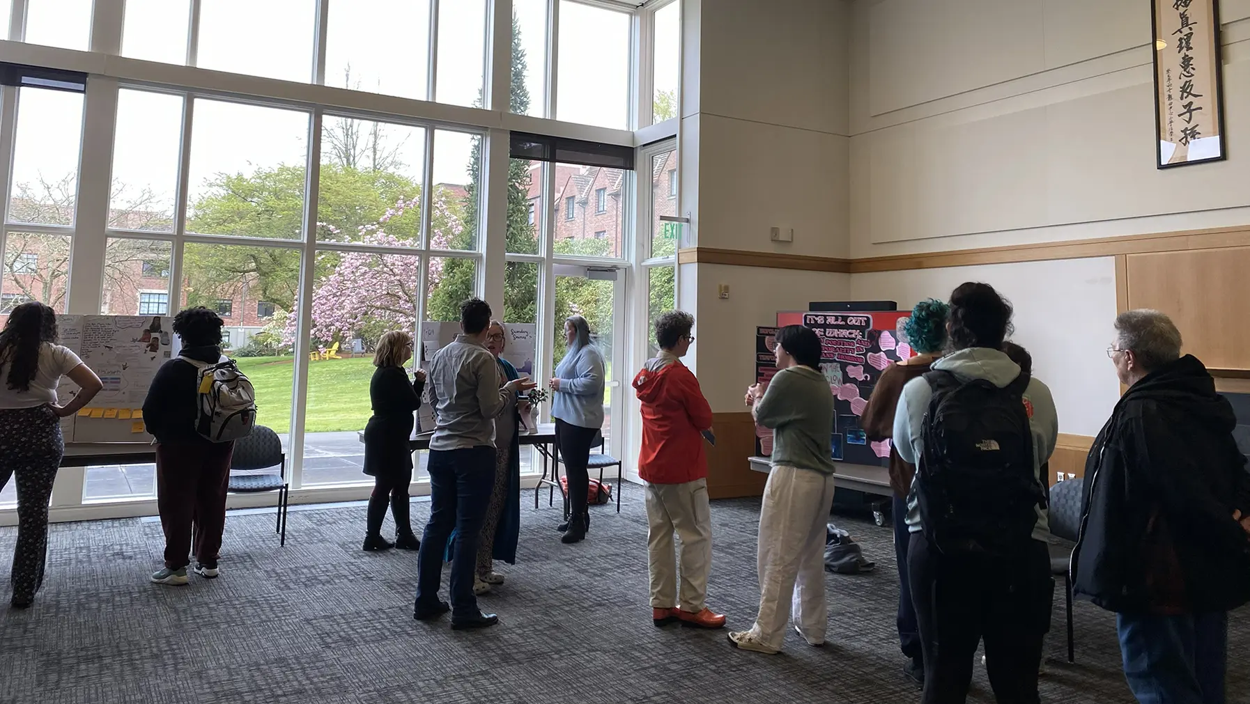 Students, faculty, friends, and family at the 2026 Gender Research Seminar thesis presentations