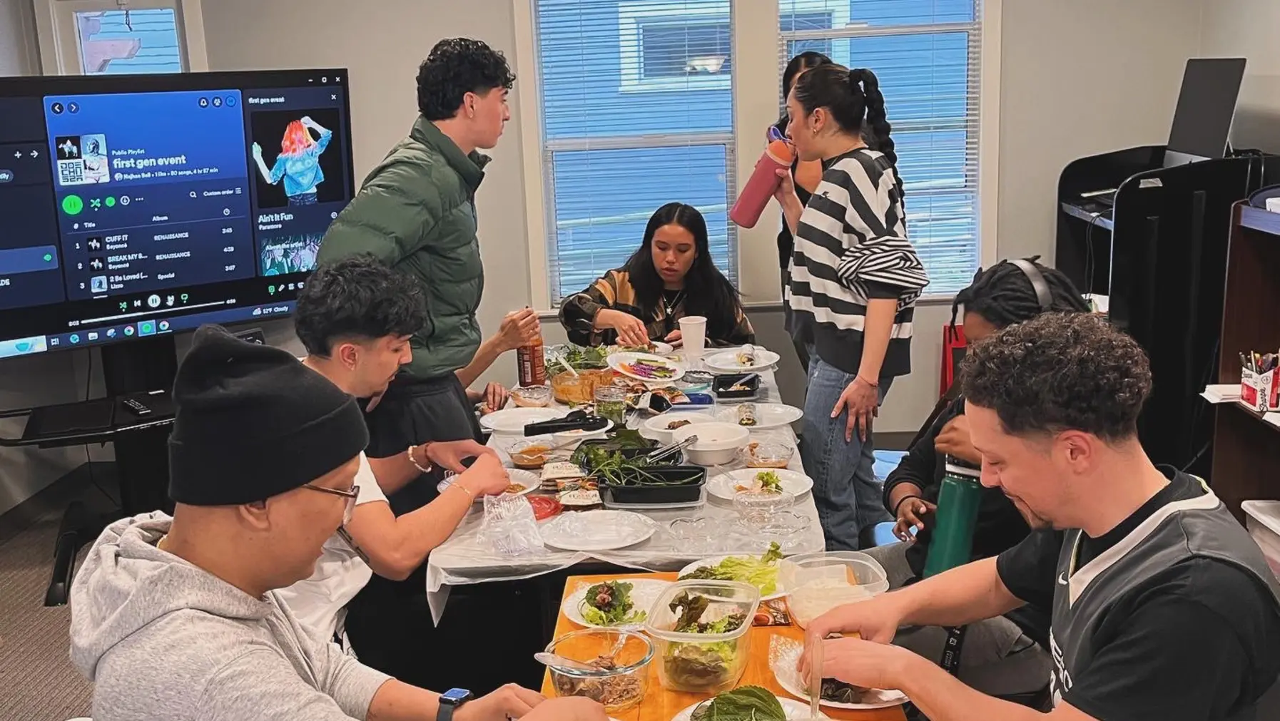 Sound Scholars making fresh spring rolls.