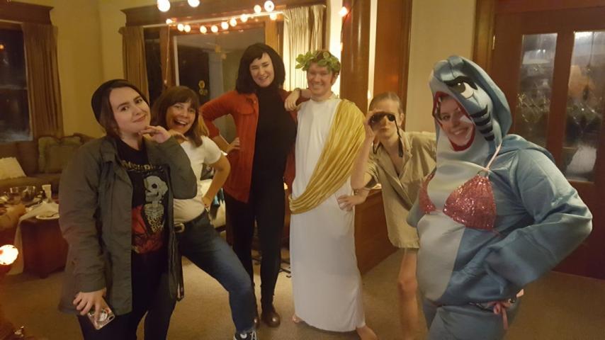 A group of people wearing costumes.