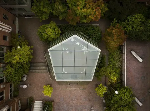 Aerial view of Oppenheimer Cafe