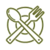 Plate with silverware icons