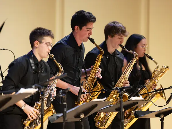 Saxophones performing at during the Fall 2024 Jazz Orchestra Concert