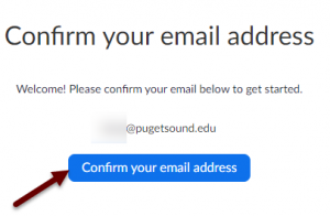 Confirm your email address in Zoom