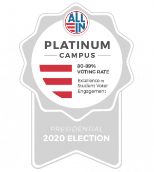 2020 All In Campus Democracy Challenge Platinum Seal Badge