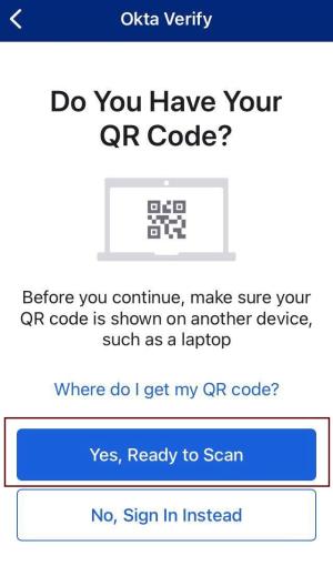 ready to scan QR code okta