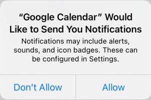 google calendar would like to send you notifications