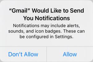 allow notifications for gmail