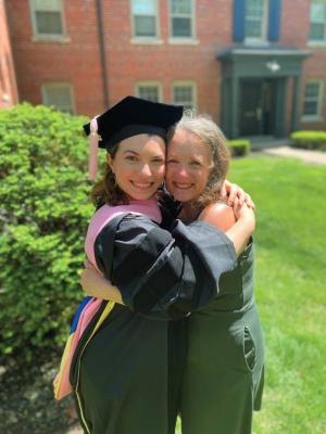 Ariel Downs '12 and her mother