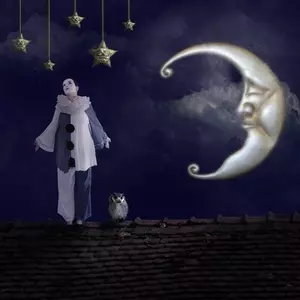 Clown and moon
