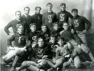 1902 football team, many of whom returned the following year to go undefeated.