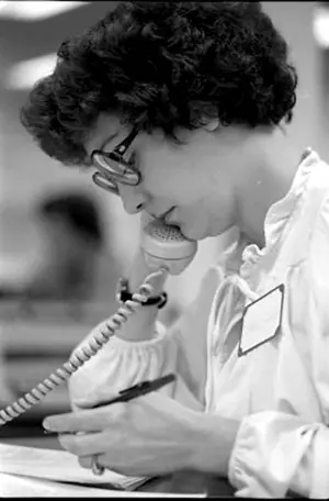 A vintage photo of the phonathon from 1979.