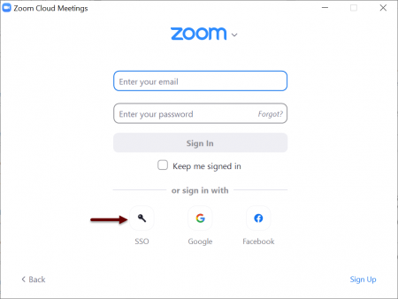 log in to Zoom using SSO