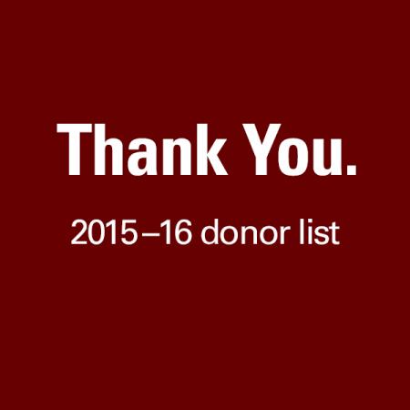 Thank You. 2015-16 donor list