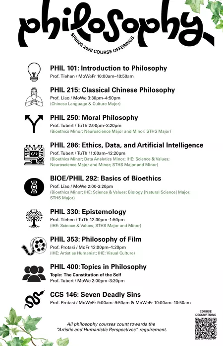 Spring 2026 Philosophy Courses poster