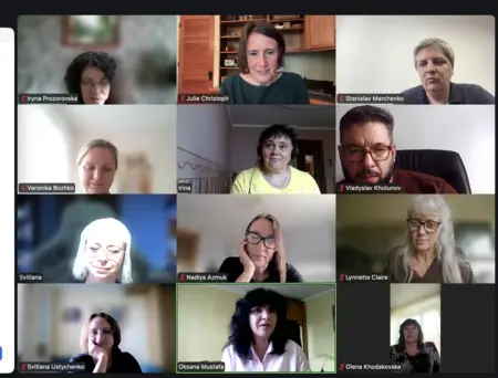 screenshot of Ukraine faculty in virtual meeting