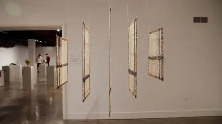 art hanging from ceiling