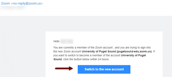 Email to switch to new account