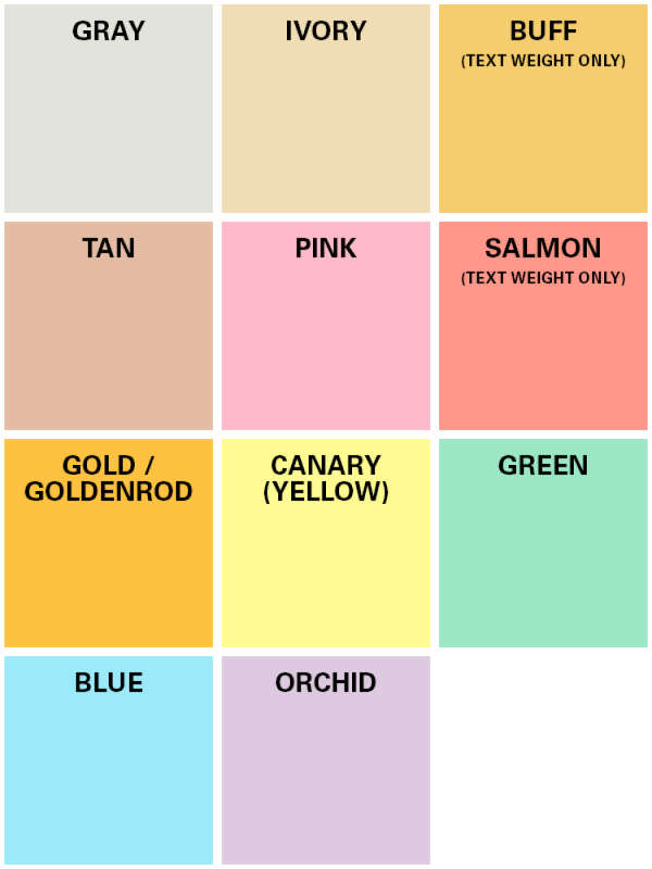 a grid displaying pastel paper color swatches